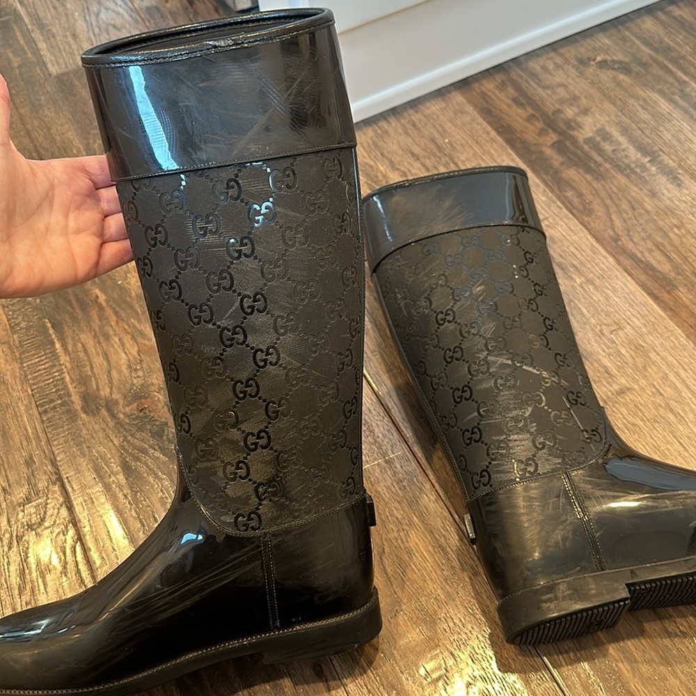 Gucci Wellington tall black rain boots - Picture 11 of 15